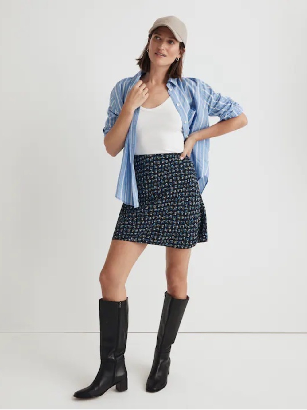 Madewell Layton Mini Slip Skirt in Floral